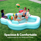 Inflatable Swimming Pool with Seats, 120" x 101" x 26"